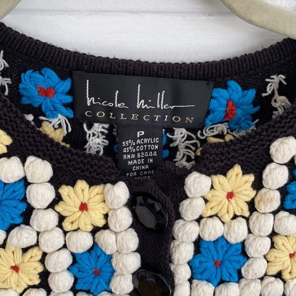 Nicole Miller Collection Pom Pom Floral Sweater - Picture 2 of 8